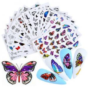 moati12 nails arts manicure all about nails Nail Stickers Butterfly Flower Nail Art DIY Waterproof Adhesive Transfer Decal
